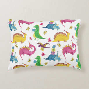 Dinosaurier-Party: Aquarellmuster. Dekokissen