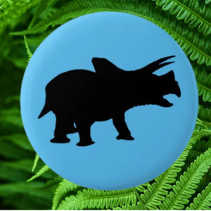 Dinosaurier-Party Blau Button