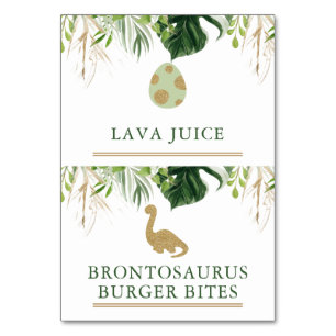 Dinosaurier Party Food Zelt Cards Tischnummer