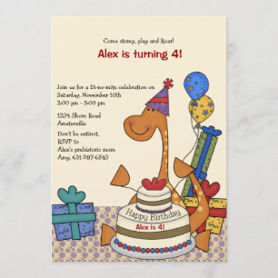 Dinosaurier-Party-Geburtstags-Einladung Einladung