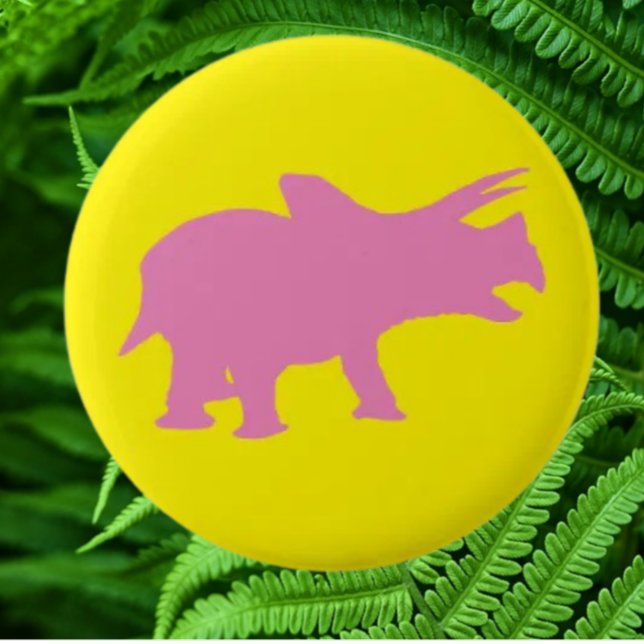 Dinosaurier Party Gelb Button (Bring your dream party to life with our selection of quality Dinosaur themed party supplies )