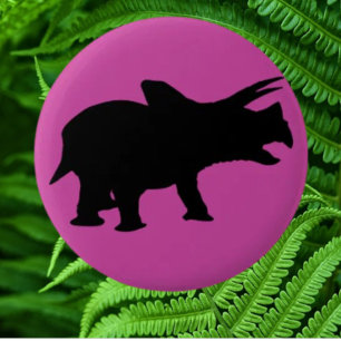 Dinosaurier-Party Rosa Button
