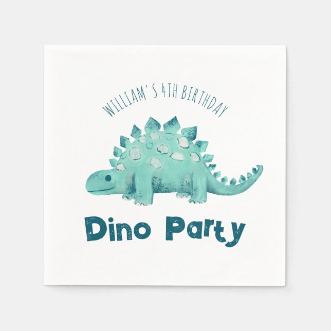 Dinosaurier Party Stegosaurus Kindergeburtstag Serviette (Vorderseite)