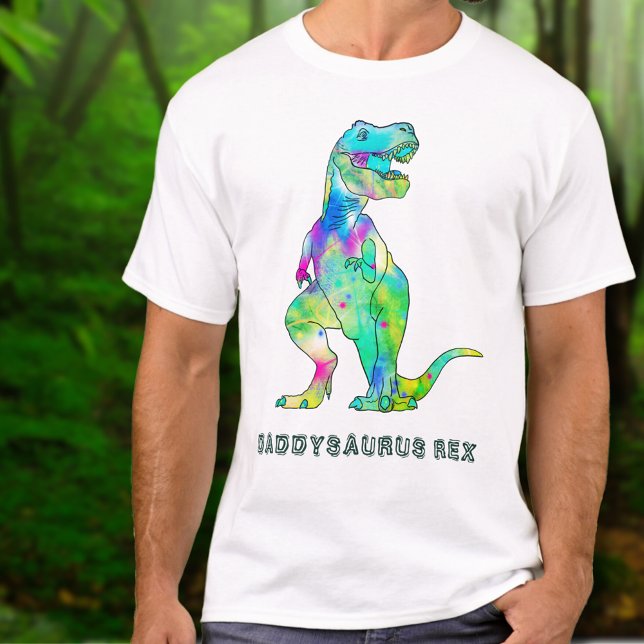 Dinosaurier Party Vater Daddysaurus Rex T-Shirt (Kids dinosaur birthday party dad funny Daddysaurus rex Tshirt with colorful T-Rex dino)