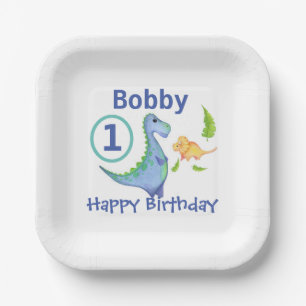 Dinosaurier personalisieren 1. Geburtstag Kleiner  Pappteller