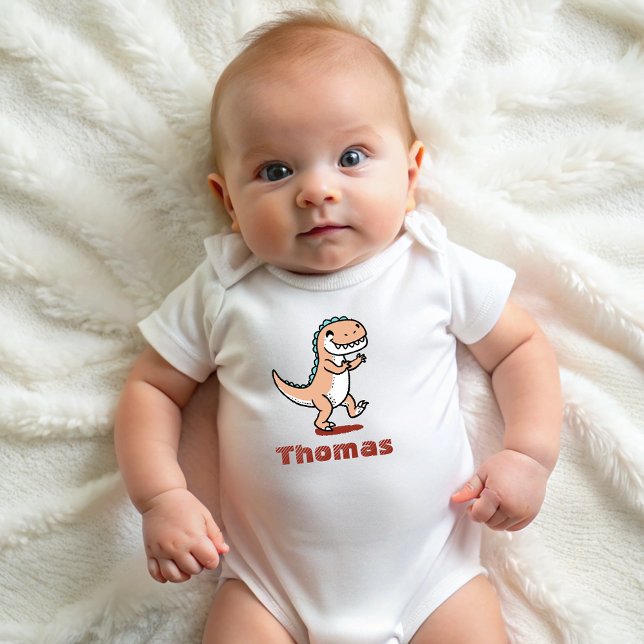 Dinosaurier Personalisiert Name Funny niedlich Baby Strampler (Von Creator hochgeladen)