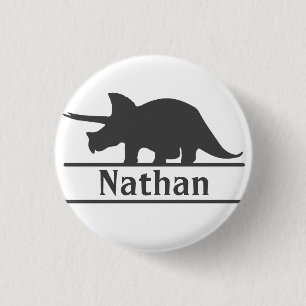 Dinosaurier Personalisiert Name Triceratops Button