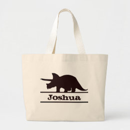 Dinosaurier Personalisiert Name Triceratops Tote B Jumbo Stoffbeutel