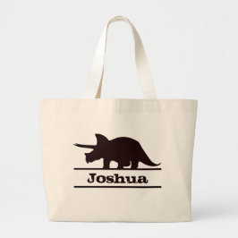 Dinosaurier Personalisiert Name Triceratops Tote B Jumbo Stoffbeutel