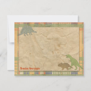 Dinosaurier-personalisierte Mitteilungskarten
