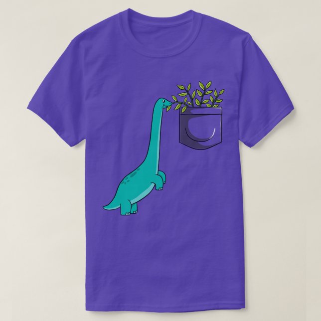 Dinosaurier-Pflanze in Tasche T-Shirt (Design vorne)