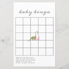 Dinosaurier Pink Baby Shower Bingo Game