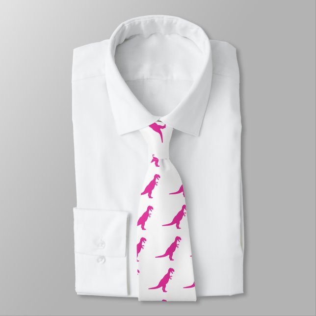 Dinosaurier Pink Krawatte (Gebunden)