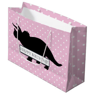Dinosaurier Pink Poker Muster Große Boy Tasche Geschenktüte