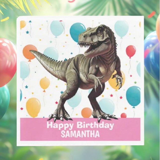 Dinosaurier Pink T Rex Serviette (Dino-mite Party Supplies!)