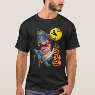 Dinosaurier Pirate Men Boys Kinder Halloween T Rex T-Shirt