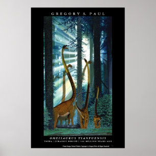 Dinosaurier-Plakat Omeisaurus Gregory Paul Poster