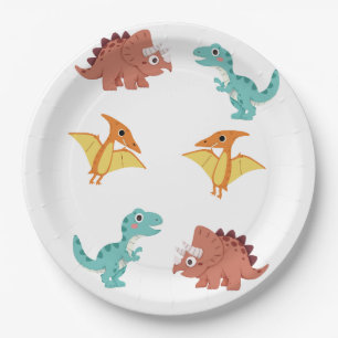 Dinosaurier-Platte perfekt zum Kindergeburtstag Pappteller