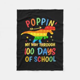 Dinosaurier Poppin ist mein Weg durch 100 Schultag Fleecedecke