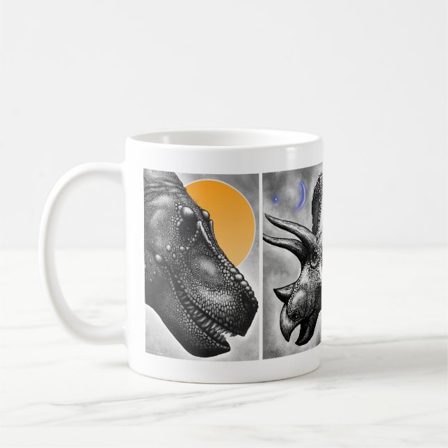 Dinosaurier-Porträt-Tasse Kaffeetasse (Links)
