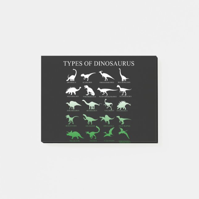 Dinosaurier Post-it Klebezettel (Vorderseite)