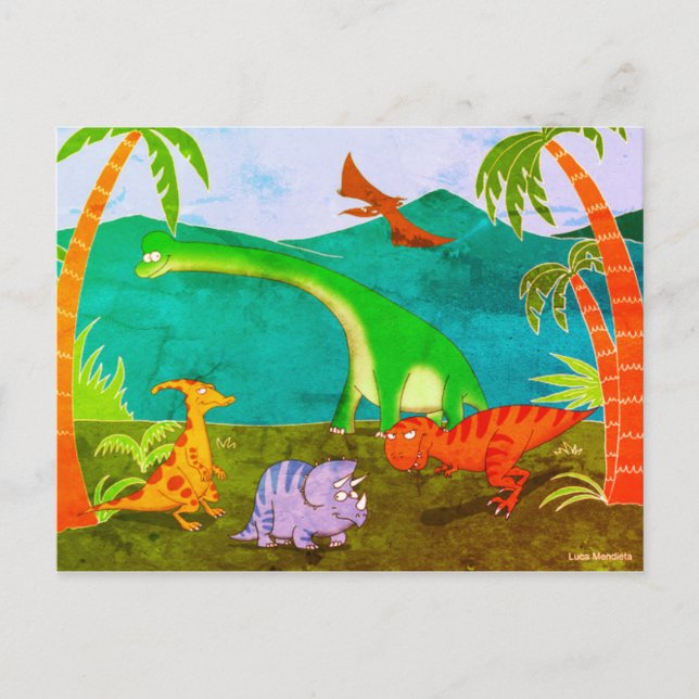 Dinosaurier Postkarte (Vorderseite)