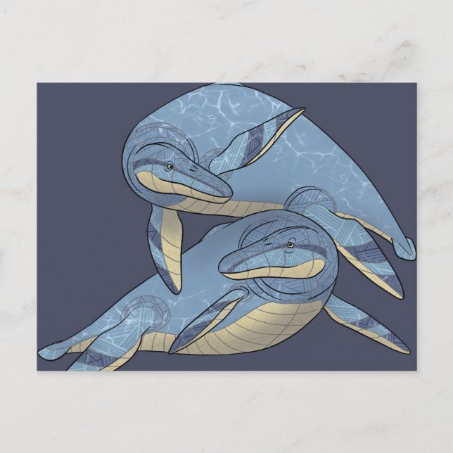 Dinosaurier Postkarte - Kronosaurus (Vorderseite)