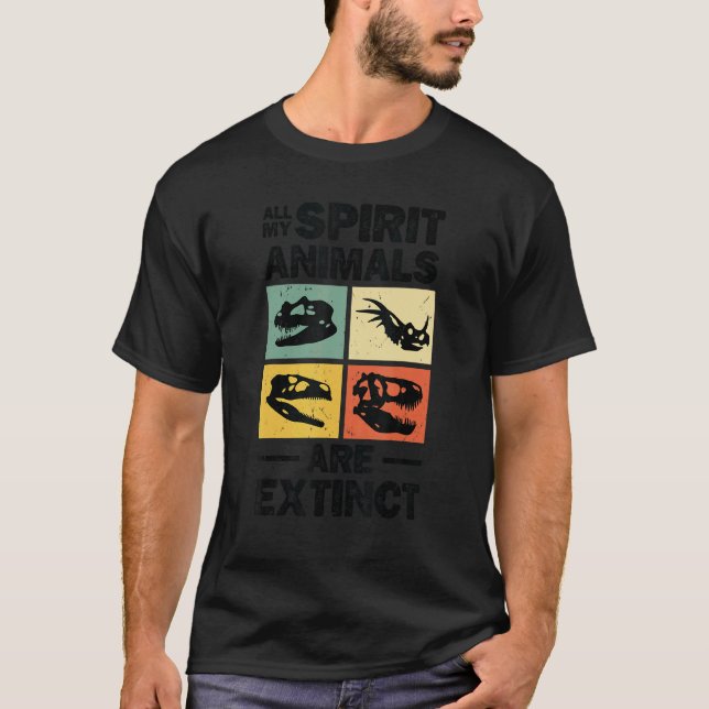 Dinosaurier Prähistorische Knochen Hunter Paläonto T-Shirt (Vorderseite)
