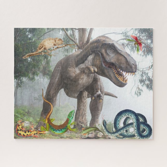 Dinosaurier prähistorische Tiere Beängstigend surr Puzzle (Horizontal)