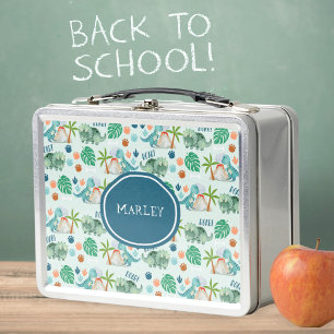 Dinosaurier Prähistorische Tiere Kinderschule Metall Brotdose