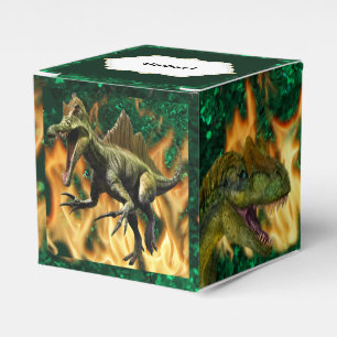 Dinosaurier prähistorisches Dschungelfeuer flammt Geschenkschachtel