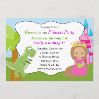 Dinosaurier Princess Einladung Kindergeburtstag Pa