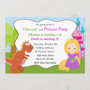 Dinosaurier Princess Einladung Kindergeburtstag Pa