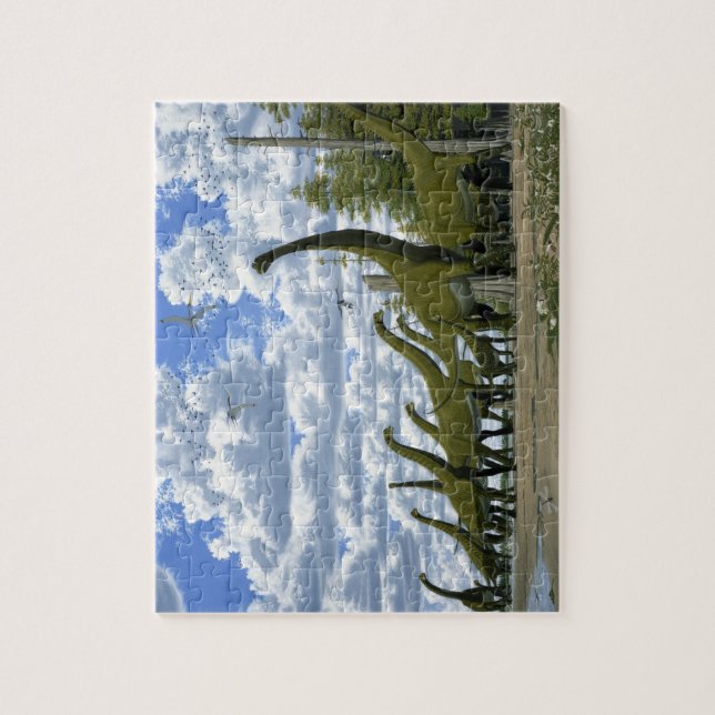 Dinosaurier-Puzzlespiel Pleurocoelus Astrodon Puzzle (Vertikal)