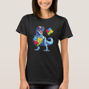 Dinosaurier-Puzzleteil Autismus-Bewusstsein Jungen T-Shirt