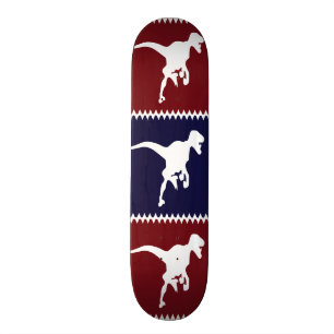 Dinosaurier-Quadrat-Muster des Spaß-blauen Rot-T Skateboard
