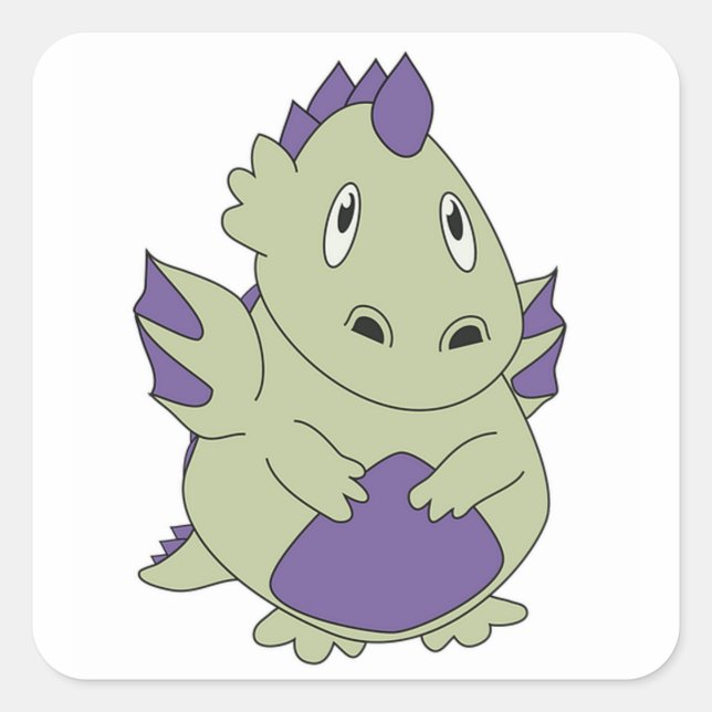 Dinosaurier Quadratischer Aufkleber (Vorderseite)