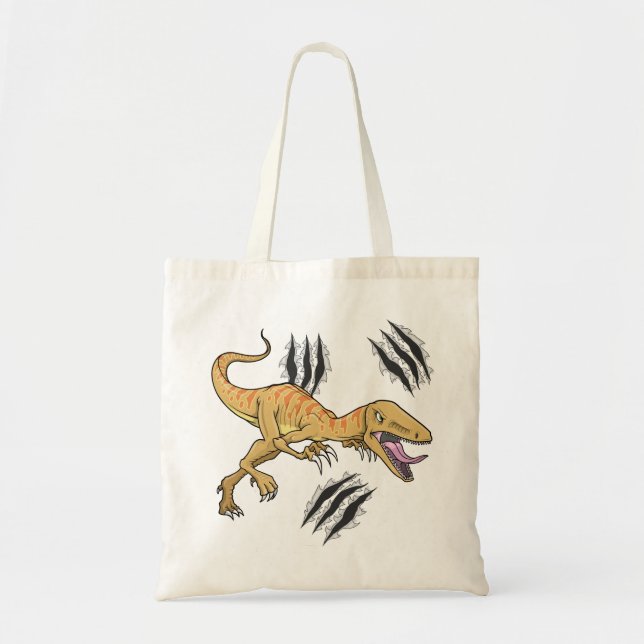 Dinosaurier-Raubvogel, der Greifer-Tasche zerreißt Tragetasche (Vorne)
