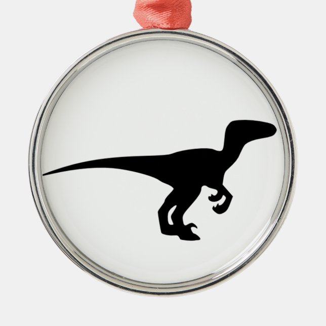 Dinosaurier-Raubvogel, Dino-Entwurf Silbernes Ornament (Vorne)