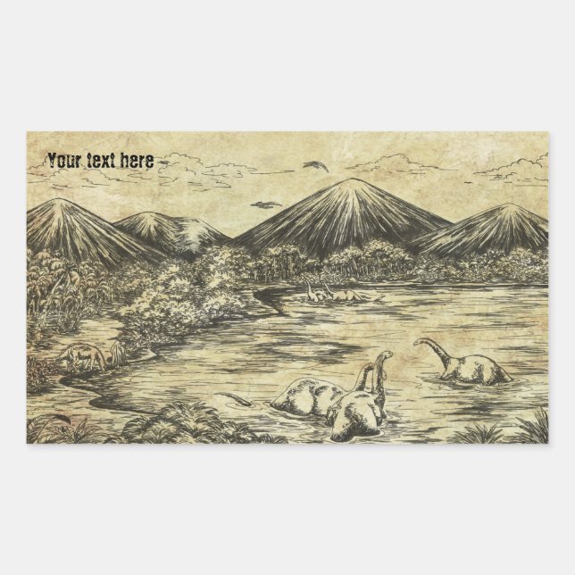 Dinosaurier Rechteckiger Aufkleber (Vorderseite)
