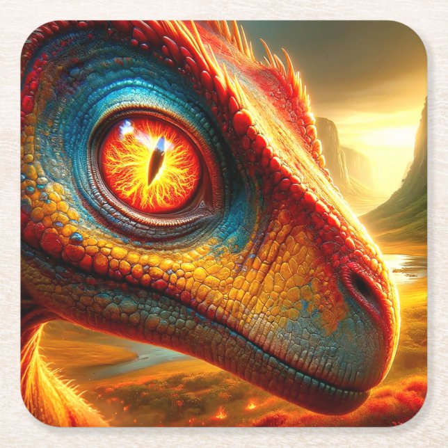 Dinosaurier Rechteckiger Pappuntersetzer (Vorderseite)