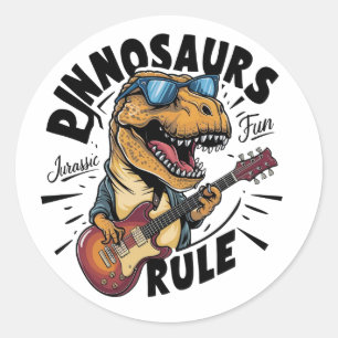 Dinosaurier-Regel Runder Aufkleber