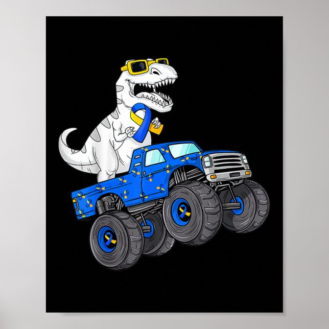 Dinosaurier Reitwagen World Down Syndrome Day Boys Poster (Vorne)