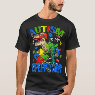 Dinosaurier Rex Autismus ist meine Supermacht Auti T-Shirt
