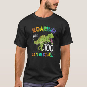 Dinosaurier Rex Roaring in 100 Tagen der Schule Ki T-Shirt