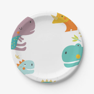 Dinosaurier Roar Boys Geburtstag Blau Pappteller