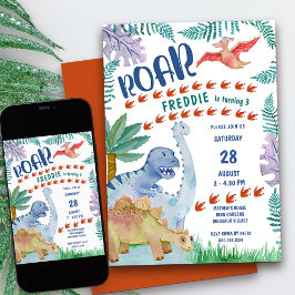 Dinosaurier Roar jedes Alter Jungen Geburtstag Ein Einladung