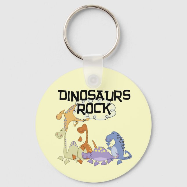 Dinosaurier Rock Tshirts und Geschenke Schlüsselanhänger (Vorderseite)