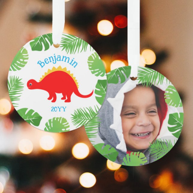Dinosaurier Roter Stegosaurus Foto Keepake Weihnac Ornament (Von Creator hochgeladen)