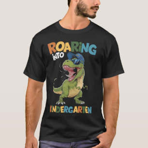 Dinosaurier rotiert in den Kindergarten, um zurück T-Shirt